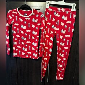 Kickee Pants sz 8 Crimson Puppies and Christmas Presents pajama set